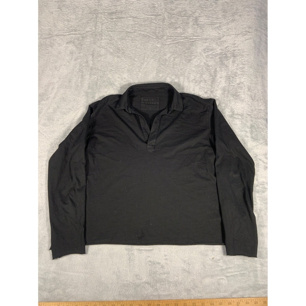 Frank & Eileen Long Sleeve Polo Shirt Womens M Black Cotton Collared